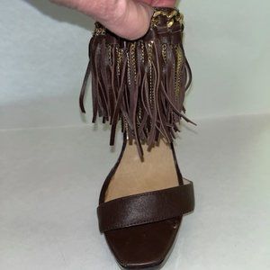 Michael Kor Brown /Gold Fringe Sandal Size 7